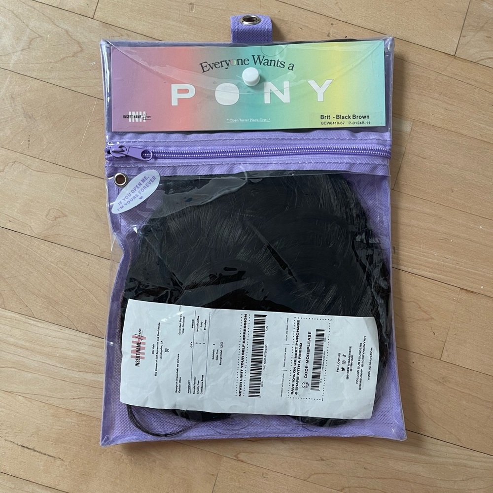 INH Hair Brit Black Brown pony